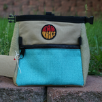 XL Upcycled Teal & Burlap Bucket