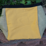 XL Upcycled Teal & Burlap Bucket
