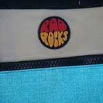 XL Upcycled Teal & Burlap Bucket